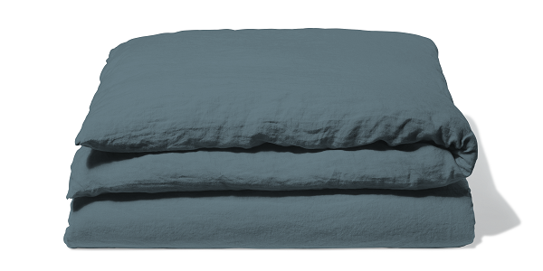 Washed linen duvet cover - midnight blue
